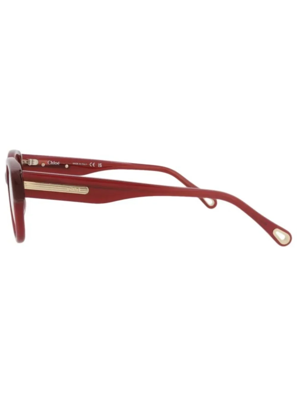 New Chloé Women's Eyeglasses Square Rectangle Bio Acetate Frame Burgundy Eye